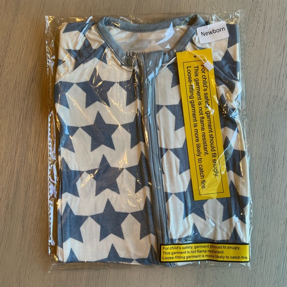 Whistleberries Other - Whistleberries Little Blue Star Bamboo Footed Unisex Sleepies